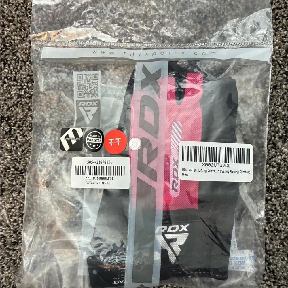 Women’s Weightlifting Gloves - Pink and Black, Fingerless, Grip - Size Medium
